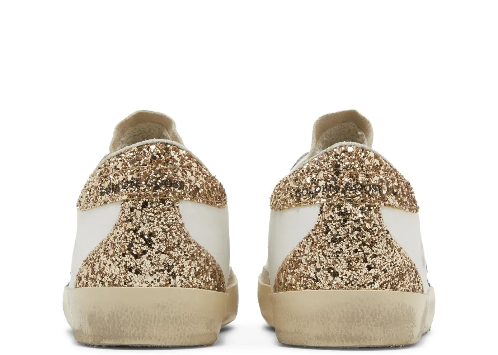 Golden Goose Super-Star White Leather Multicolor Glitter Star Heel (W) 3