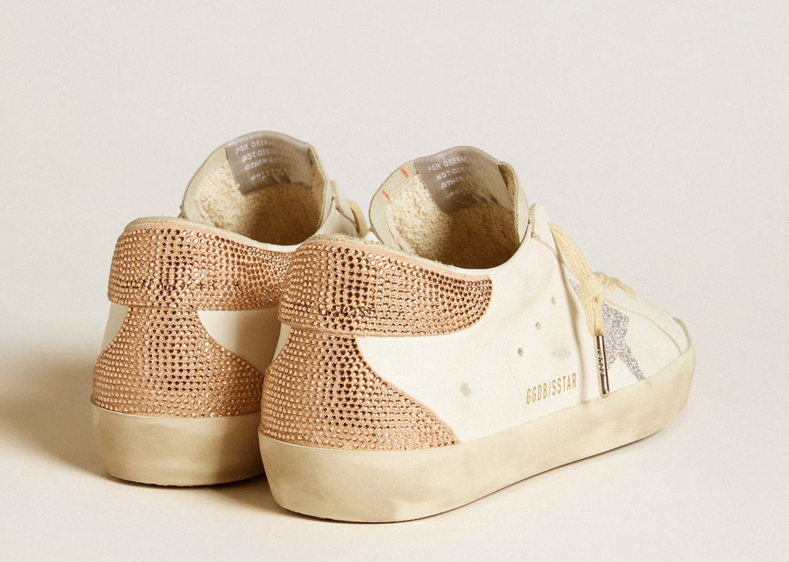 Golden Goose Super-Star White Silver Swarovski Crystal Star (W) 3