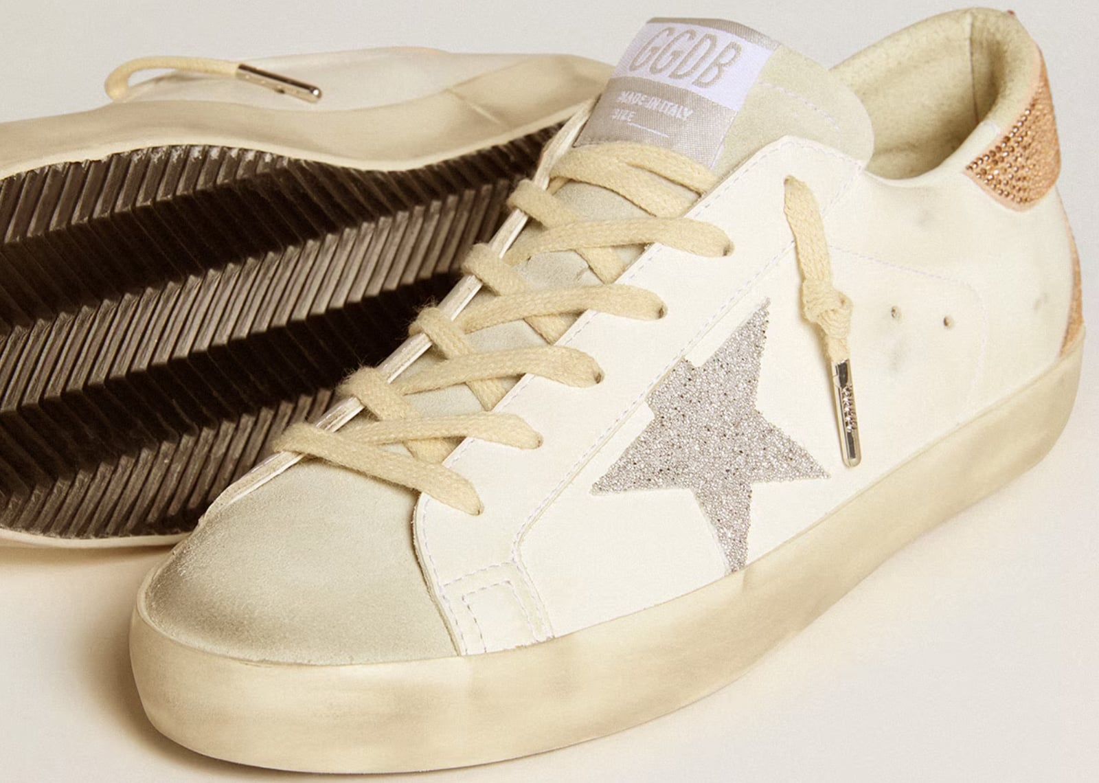 Golden Goose Super-Star White Silver Swarovski Crystal Star (W) 4
