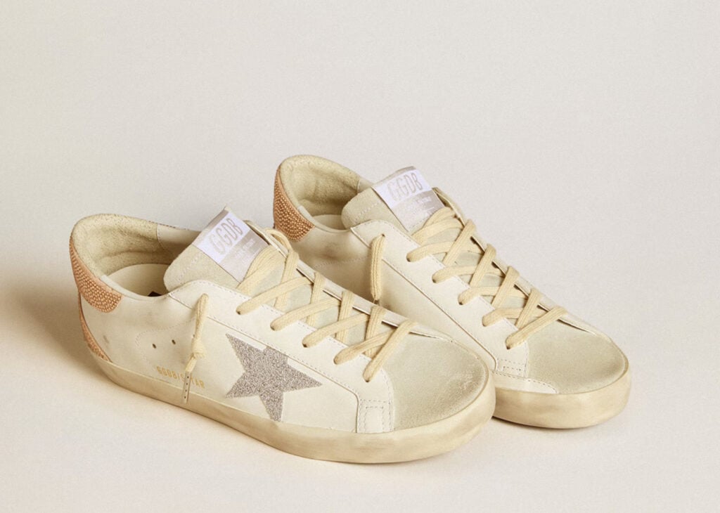 Golden Goose Super-Star White Silver Swarovski Crystal Star (W) 6