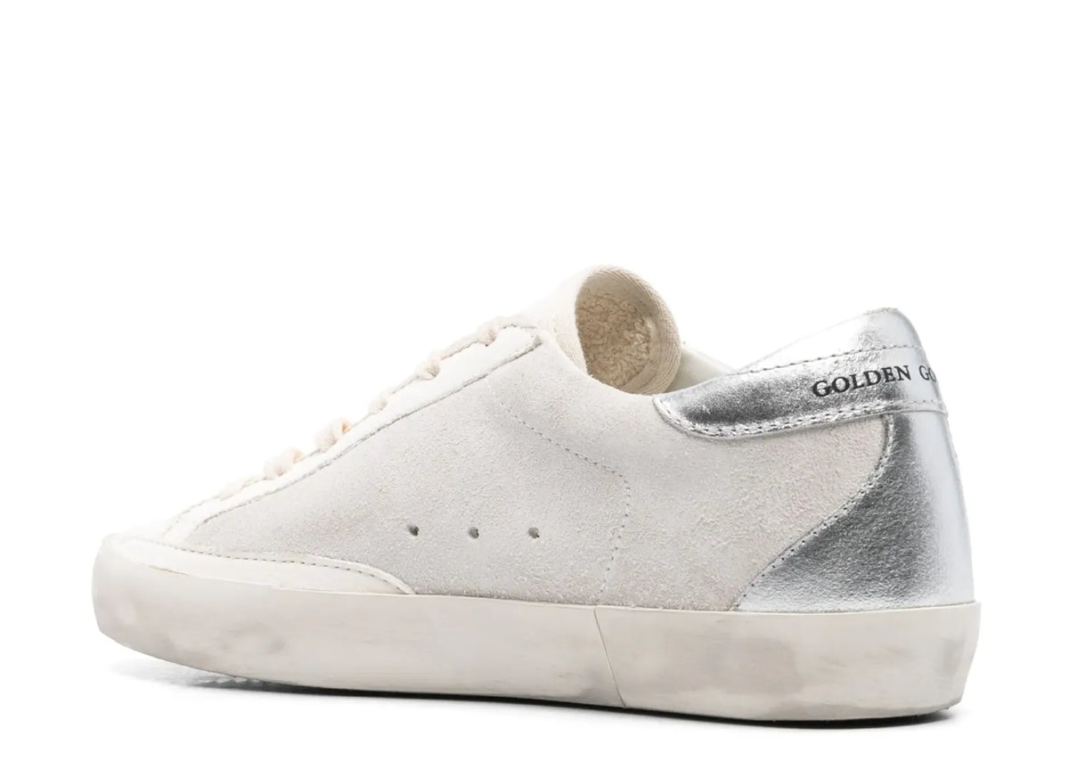 Golden Goose Super-Star White Swarovski Gray Star Silver Heel (W) 3