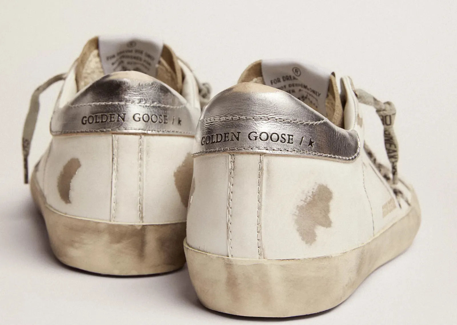 Golden Goose Super-Star White Zebra Pony Star Silver Heel (W) 7