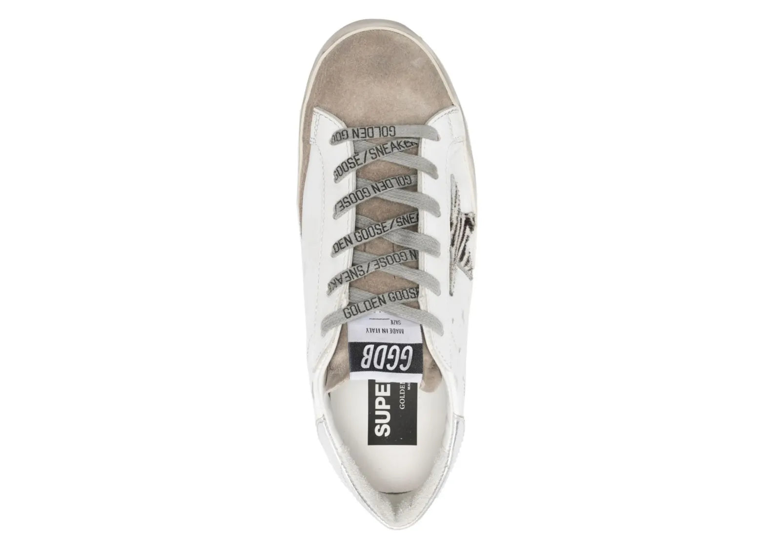 Golden Goose Super-Star White Zebra Pony Star Silver Heel (W) 4