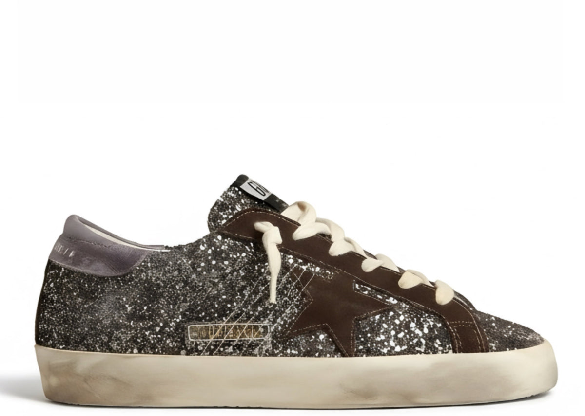 Golden Goose Super-Star Brown Suede Glitter (W)