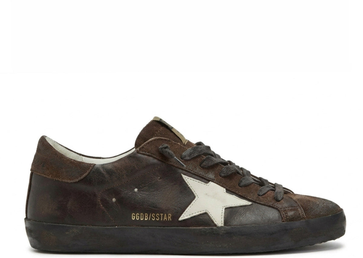 Golden Goose Super-Star Brown White Leather Star Suede (W)