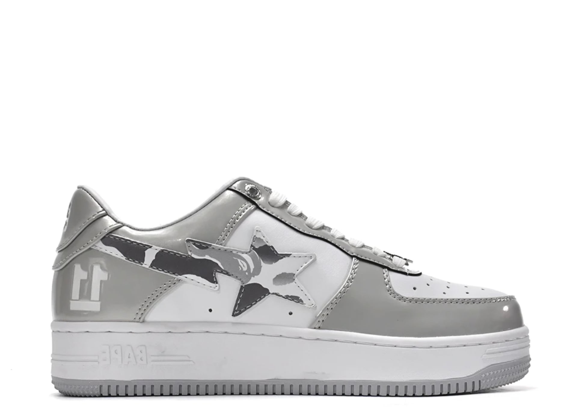 A Bathing Ape Bape Sta Low 'White Grey Mirror Surface' denemezapt.myshopify.com Zaptila