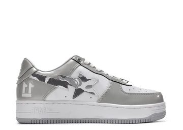 A Bathing Ape Bape Sta Low 'White Grey Mirror Surface'