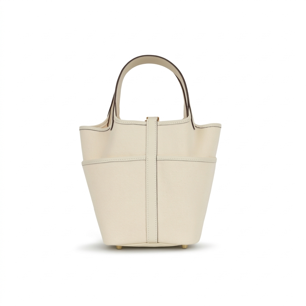 Hermès Picotin 18 Cargo - Lona Cruda / Piel Swift Nata | Herrajes Dorados