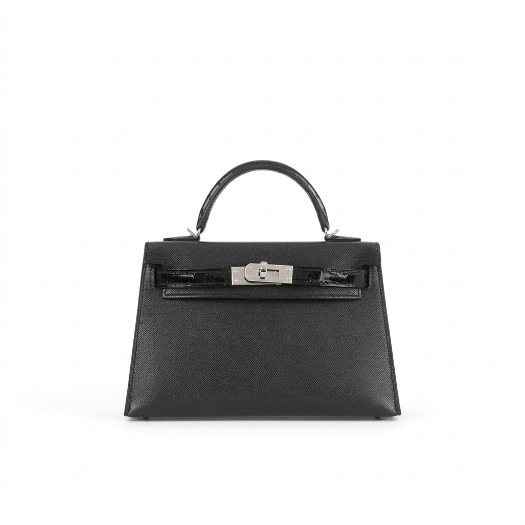 Hermès HSS Mini Kelly - Epsom negro / Interior dorado | Herrajes de paladio