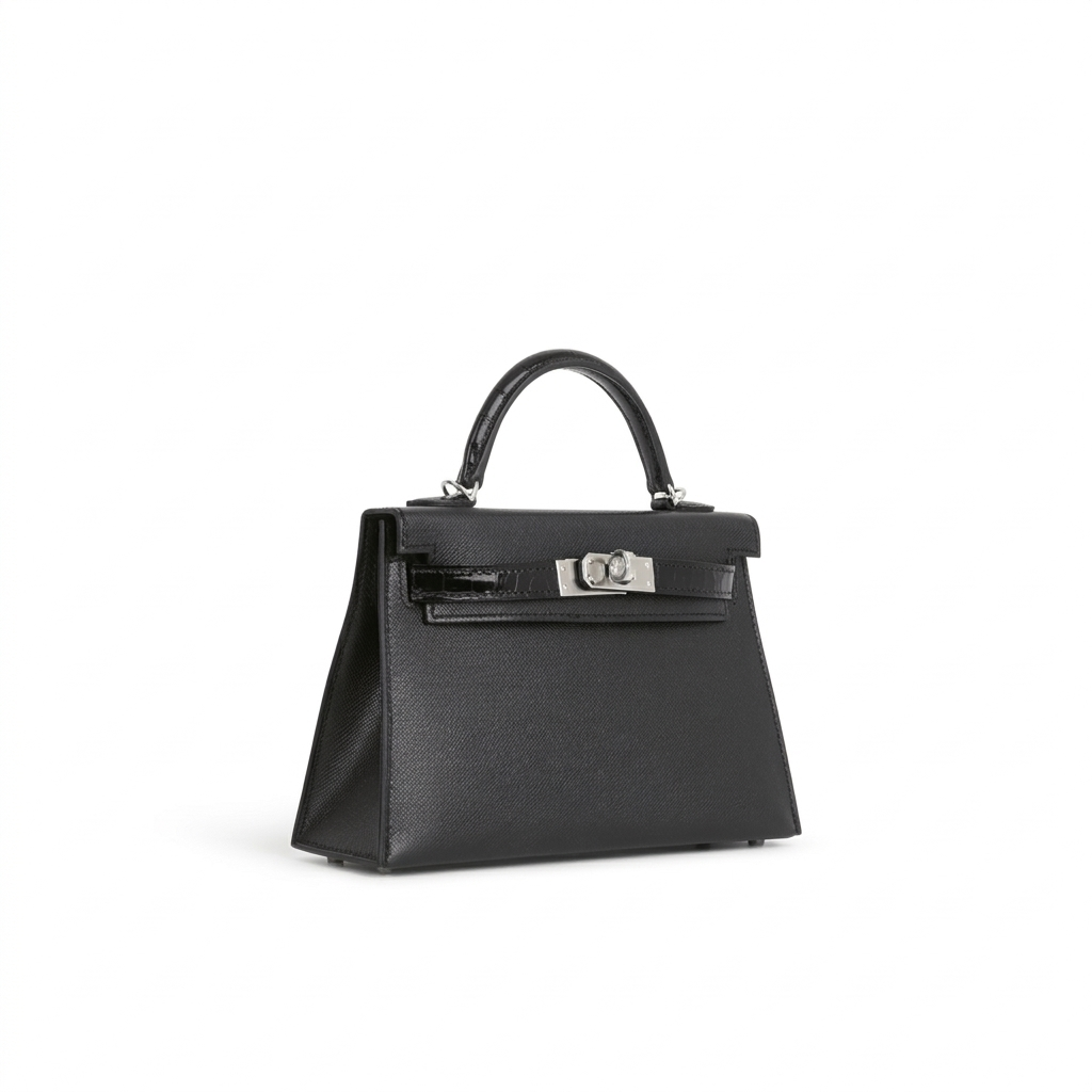 Hermès HSS Mini Kelly - Epsom negro / Interior dorado | Herrajes de paladio