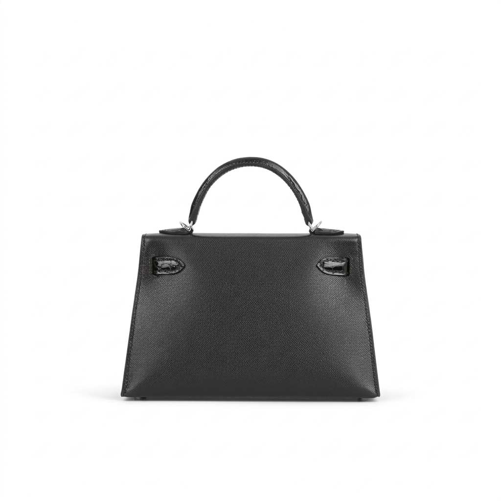 Hermès HSS Mini Kelly - Epsom negro / Interior dorado | Herrajes de paladio
