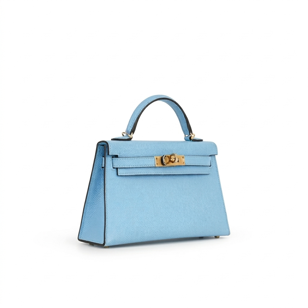 Hermès Mini Kelly 20 - Celeste Epsom | Herrajes Dorados