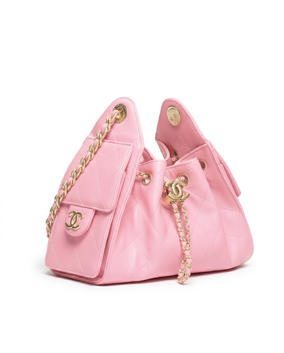 Chanel 25 Mini Handbag Grained Calfskin & Gold-Tone Metal Pink