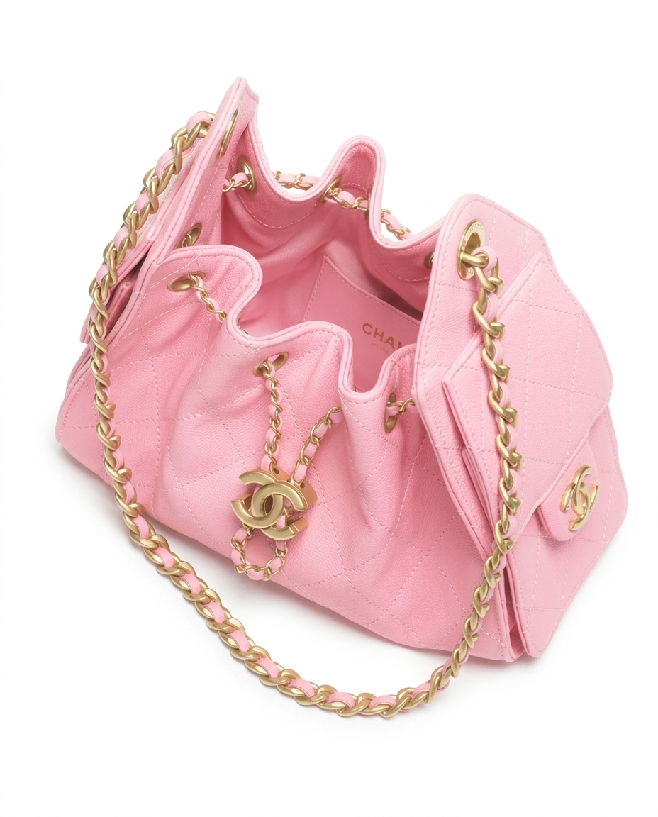 Chanel 25 Mini Handbag Grained Calfskin & Gold-Tone Metal Pink