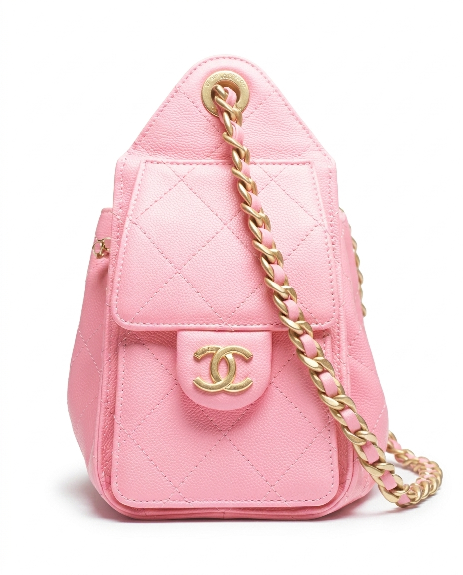 Chanel 25 Mini Handbag Grained Calfskin & Gold-Tone Metal Pink