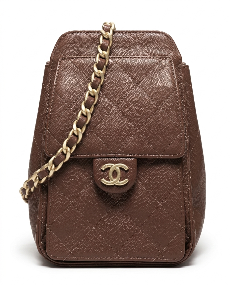 Chanel 25 Small Handbag Grained Calfskin & Gold-Tone Metal Brown