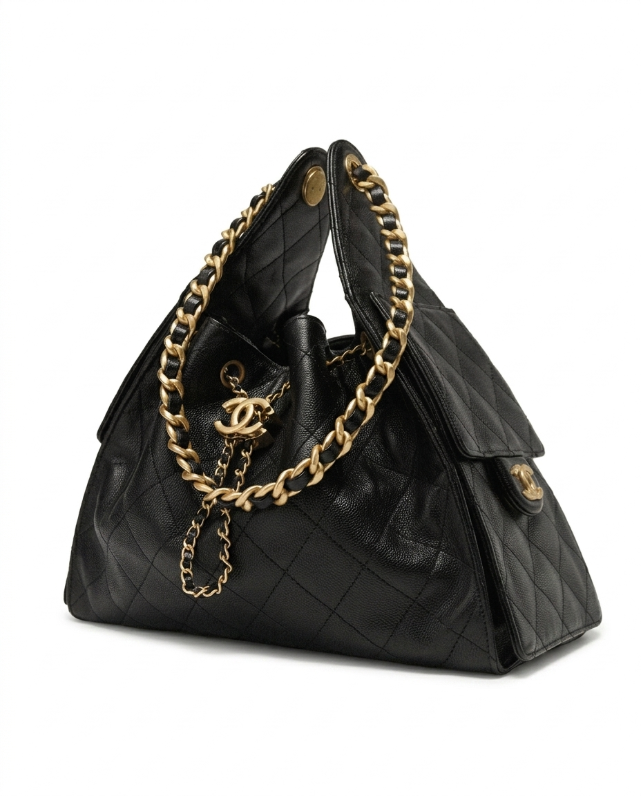 Chanel 25 Small Handbag Grained Calfskin & Gold-Tone Metal Black