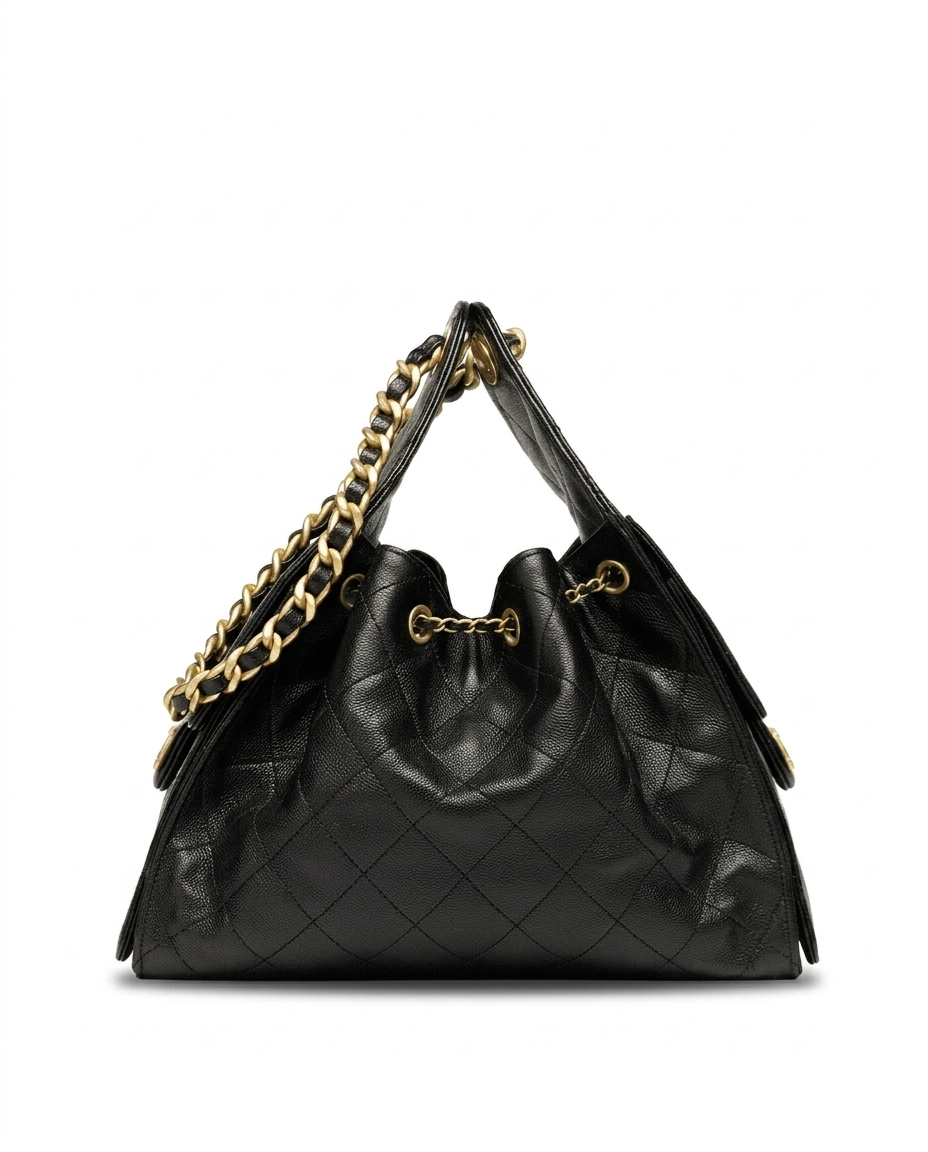 Chanel 25 Small Handbag Grained Calfskin & Gold-Tone Metal Black