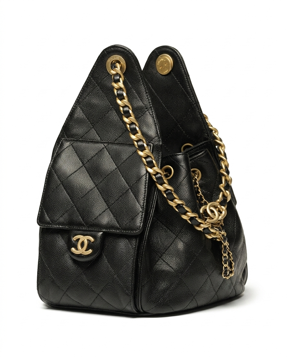 Chanel 25 Small Handbag Grained Calfskin & Gold-Tone Metal Black