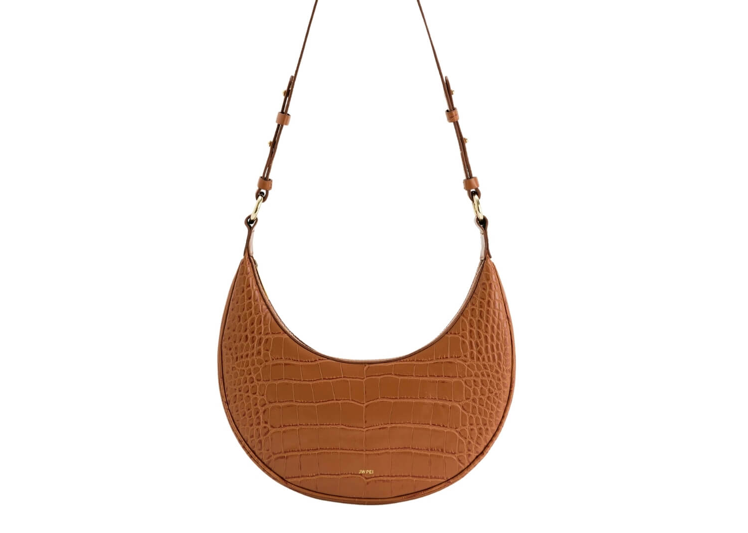 JW PEI Carly Saddle Bag Acorn Brown Croc