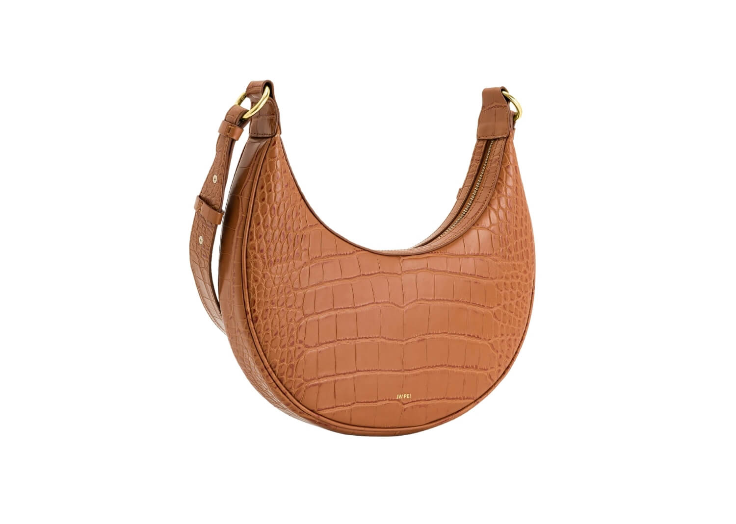 JW PEI Carly Saddle Bag Acorn Brown Croc 2