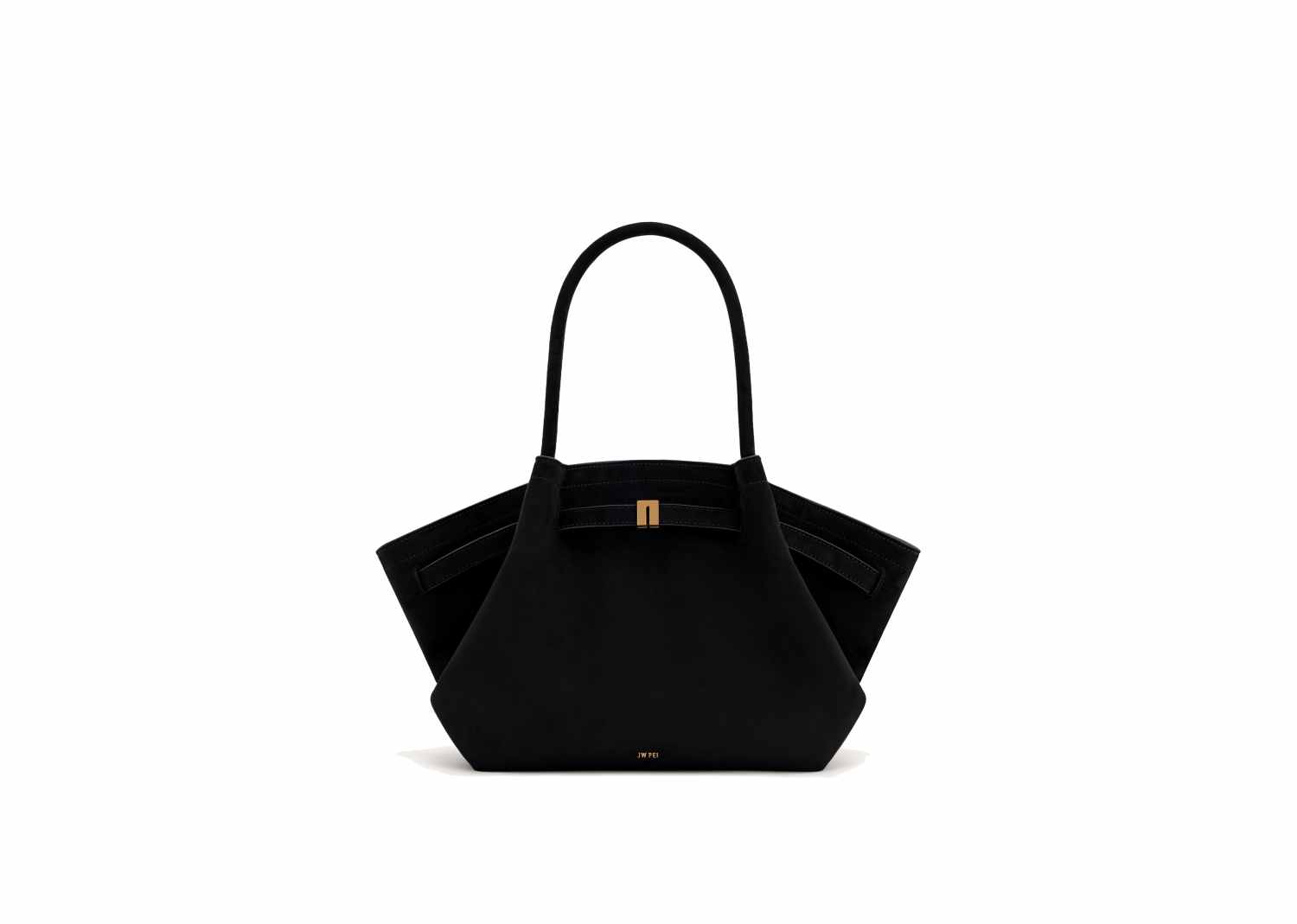 JW PEI Hana Medium Faux Suede Tote Bag Black