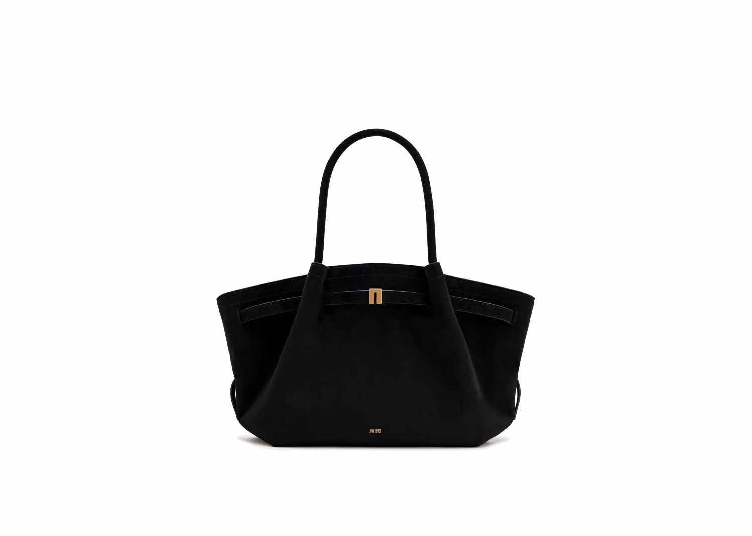 JW PEI Hana Medium Faux Suede Tote Bag Black 2