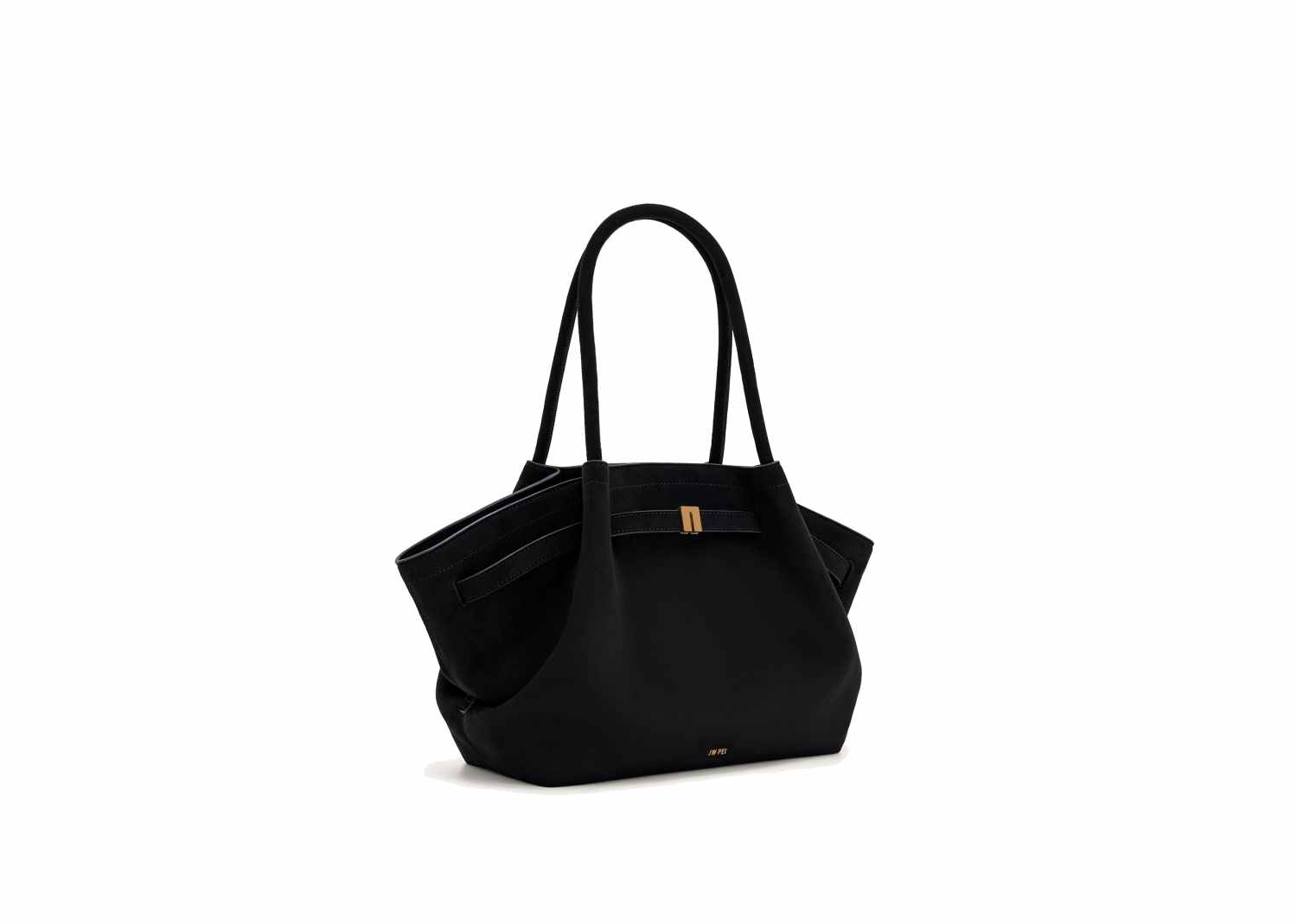 JW PEI Hana Medium Faux Suede Tote Bag Black 3