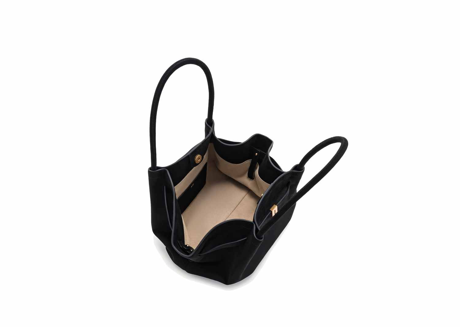JW PEI Hana Medium Faux Suede Tote Bag Black 5