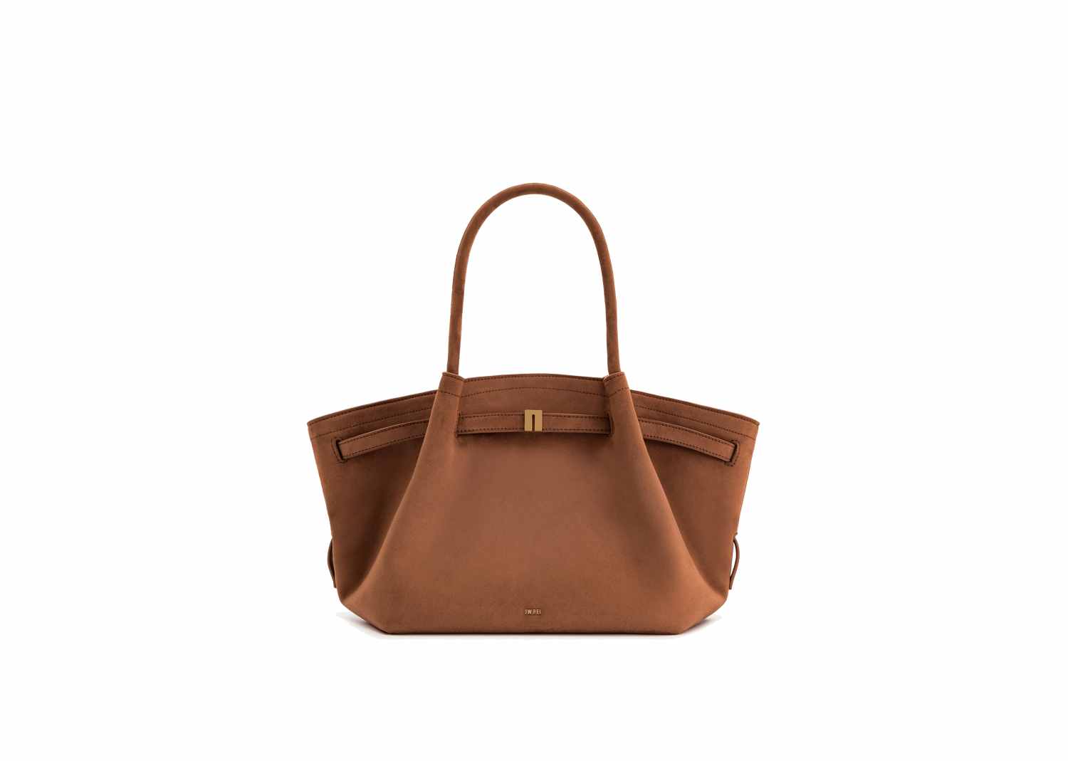 JW PEI Hana Medium Faux Suede Tote Bag Brown 2