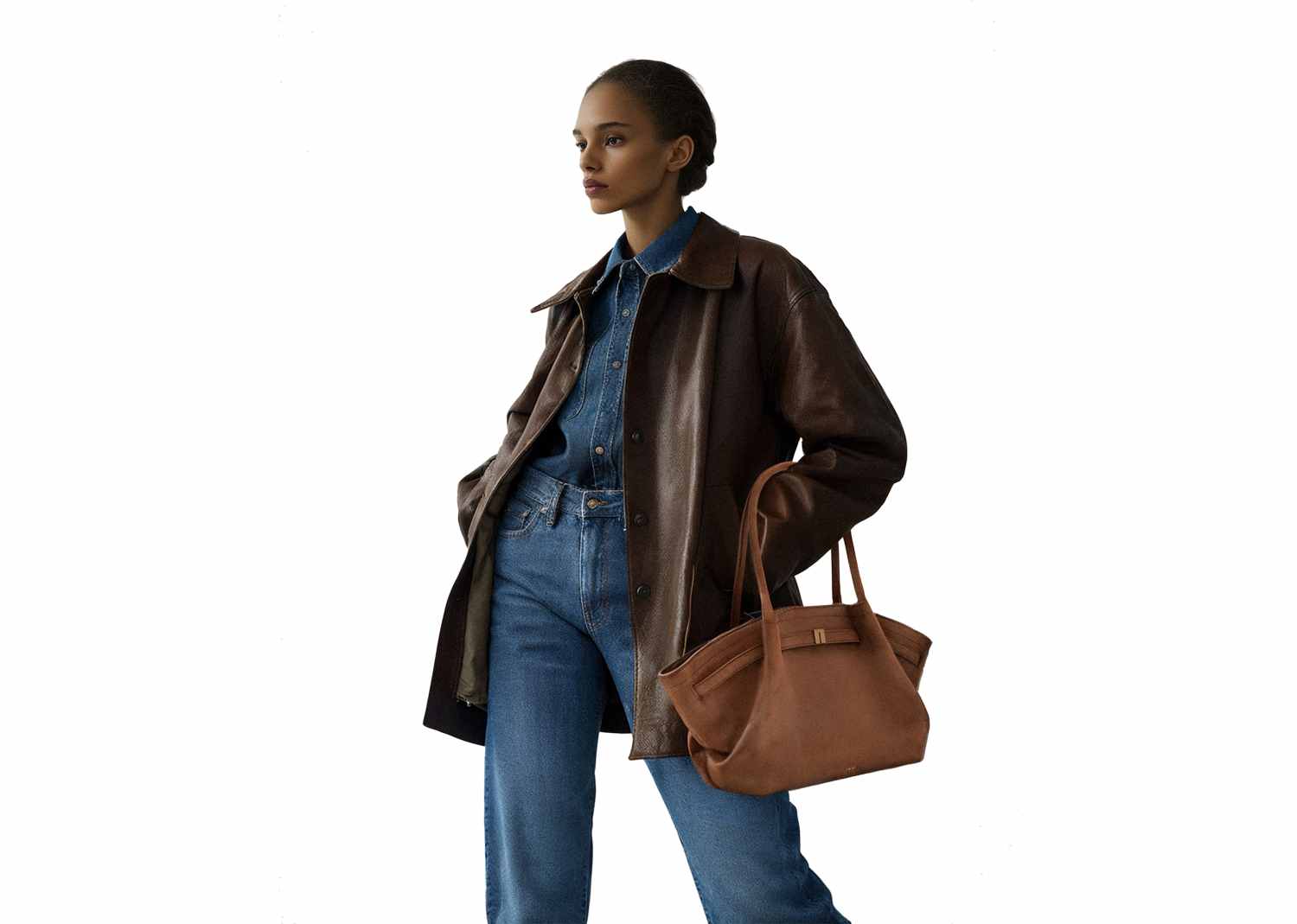 JW PEI Hana Medium Faux Suede Tote Bag Brown 6