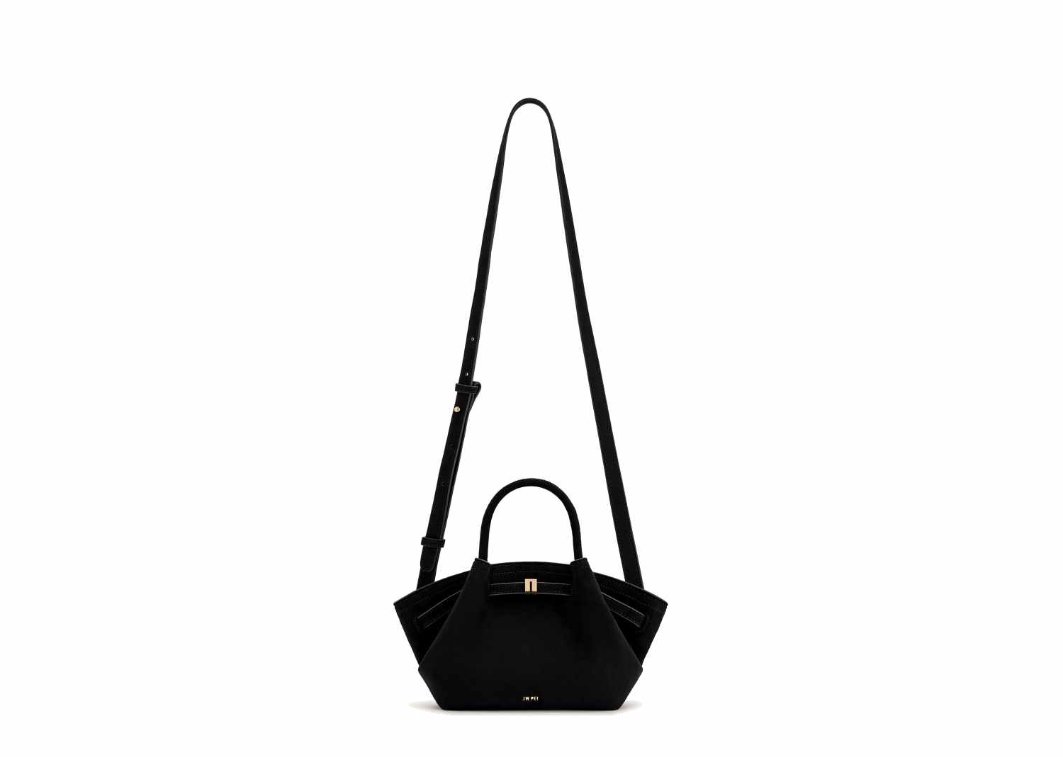 JW PEI Hana Mini Faux Suede Tote Bag Black 2
