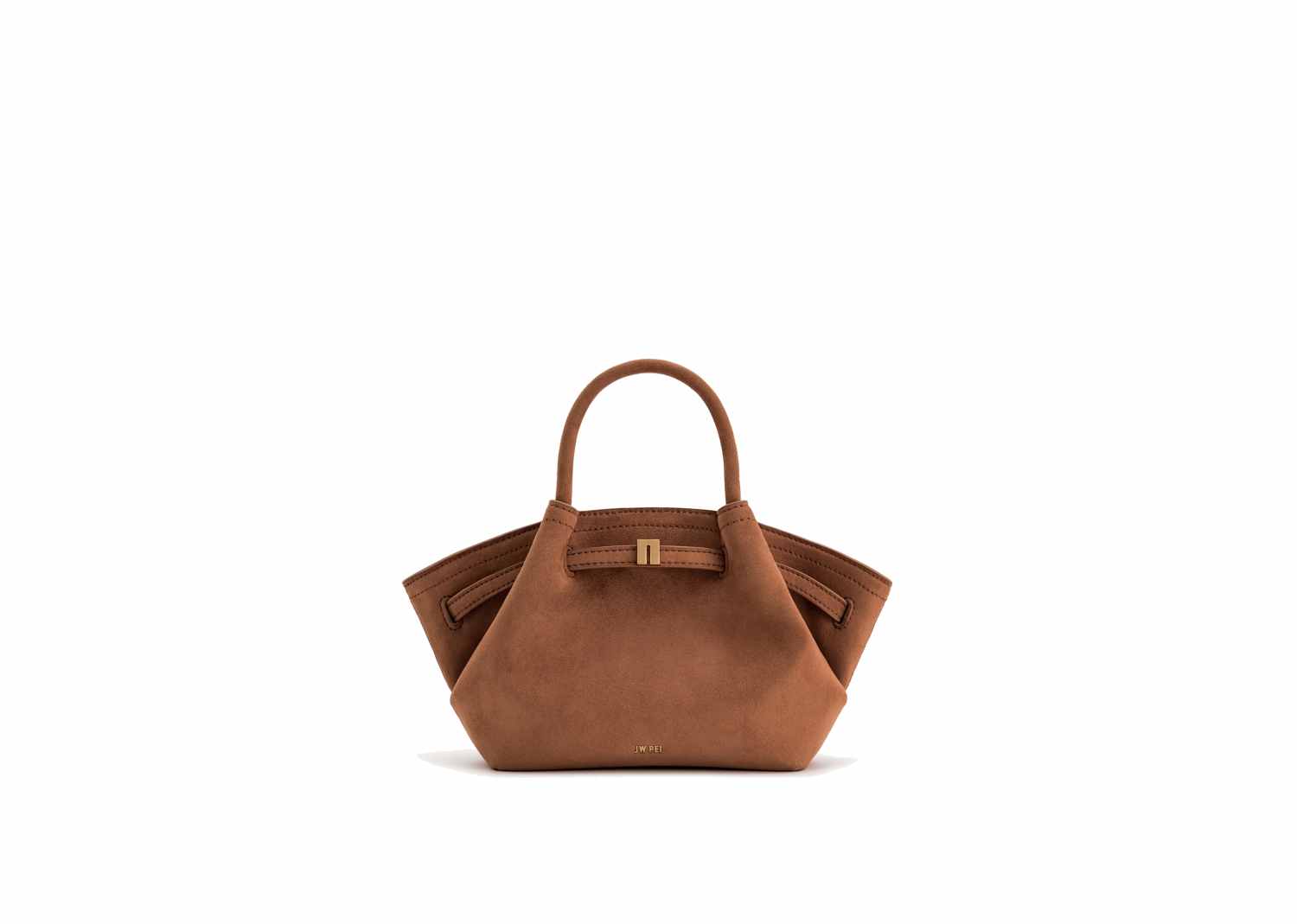 JW PEI Hana Mini Faux Suede Tote Bag Brown