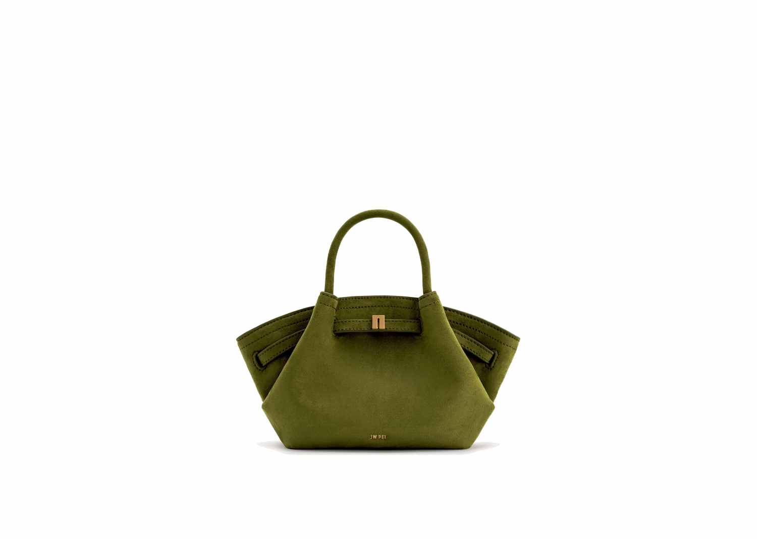 JW PEI Hana Mini Faux Suede Tote Bag Dark Olive