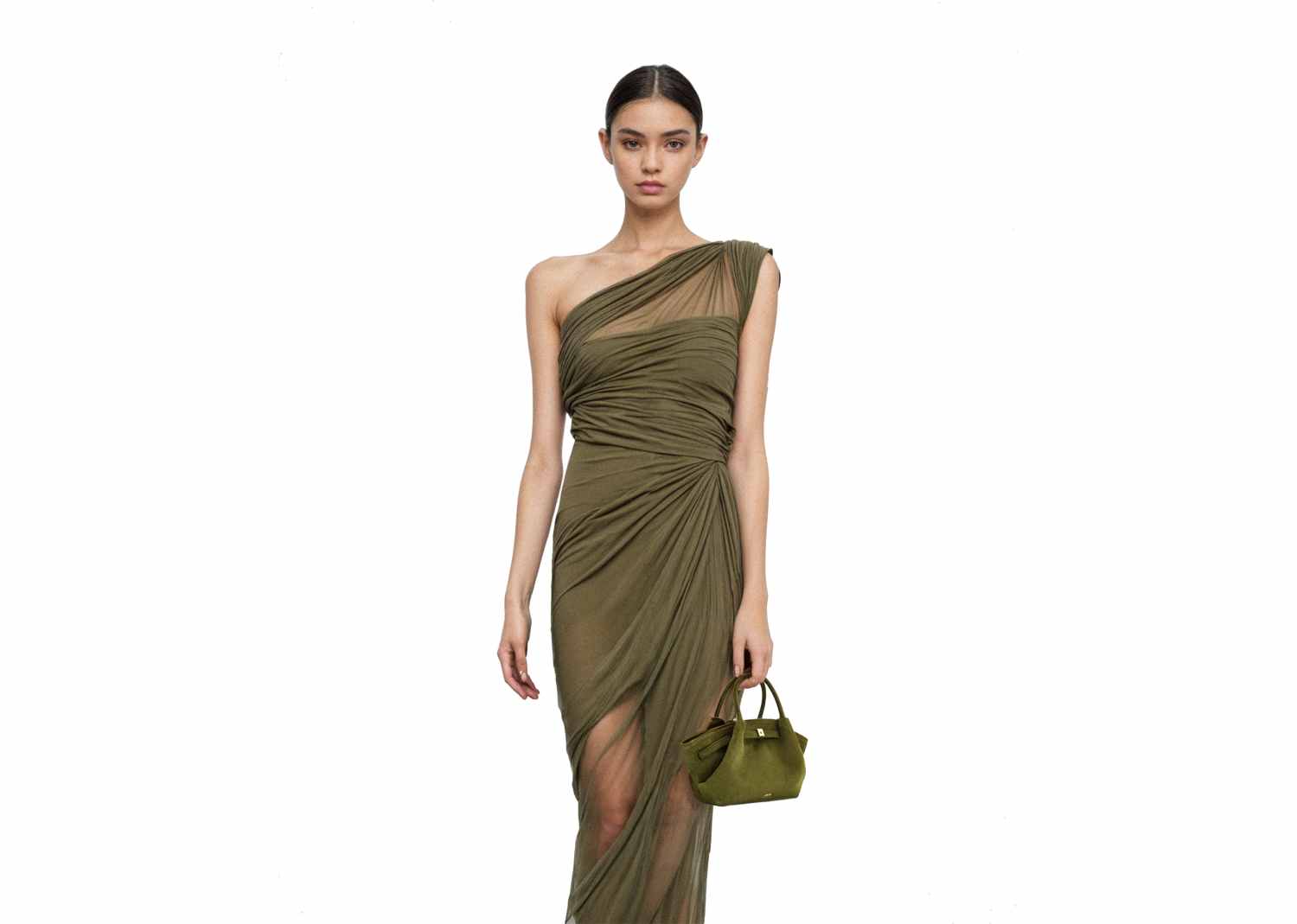 JW PEI Hana Mini Faux Suede Tote Bag Dark Olive 7