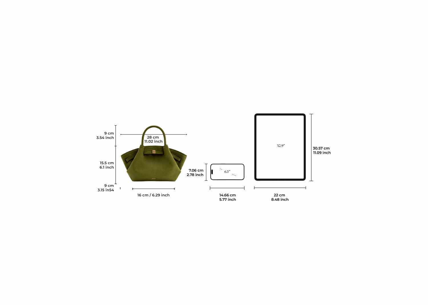 JW PEI Hana Mini Faux Suede Tote Bag Dark Olive 6
