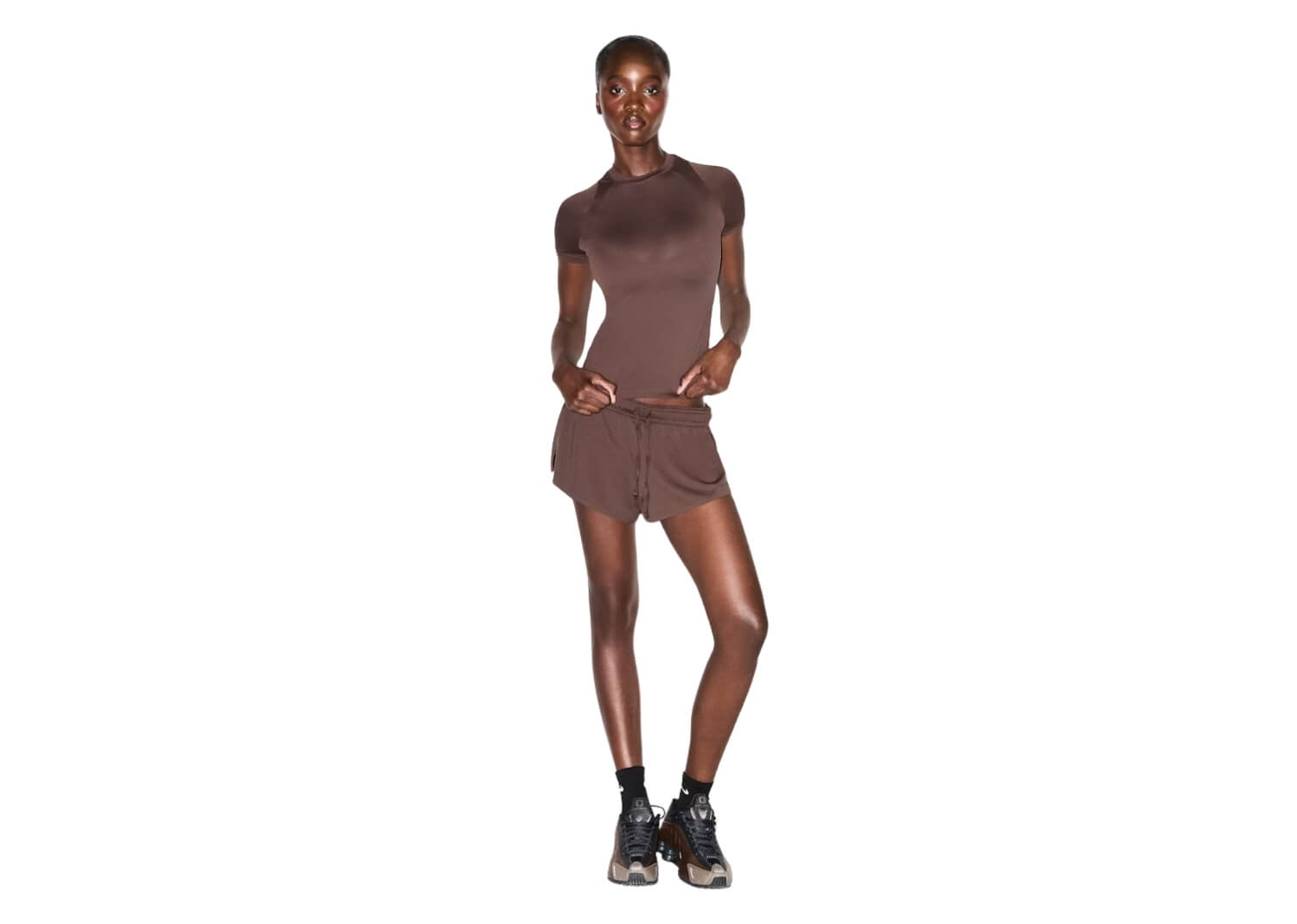 Nike x SKIMS Women’s Airy Baby Tee Dark Sepia 2