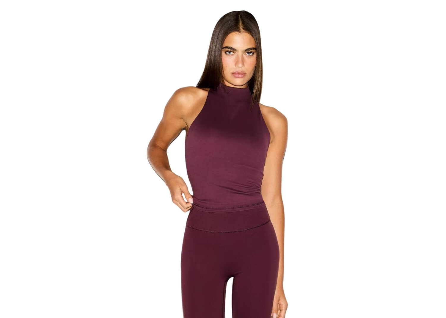 Nike x SKIMS Women’s Matte Mock Neck Racer Tank Currant 3