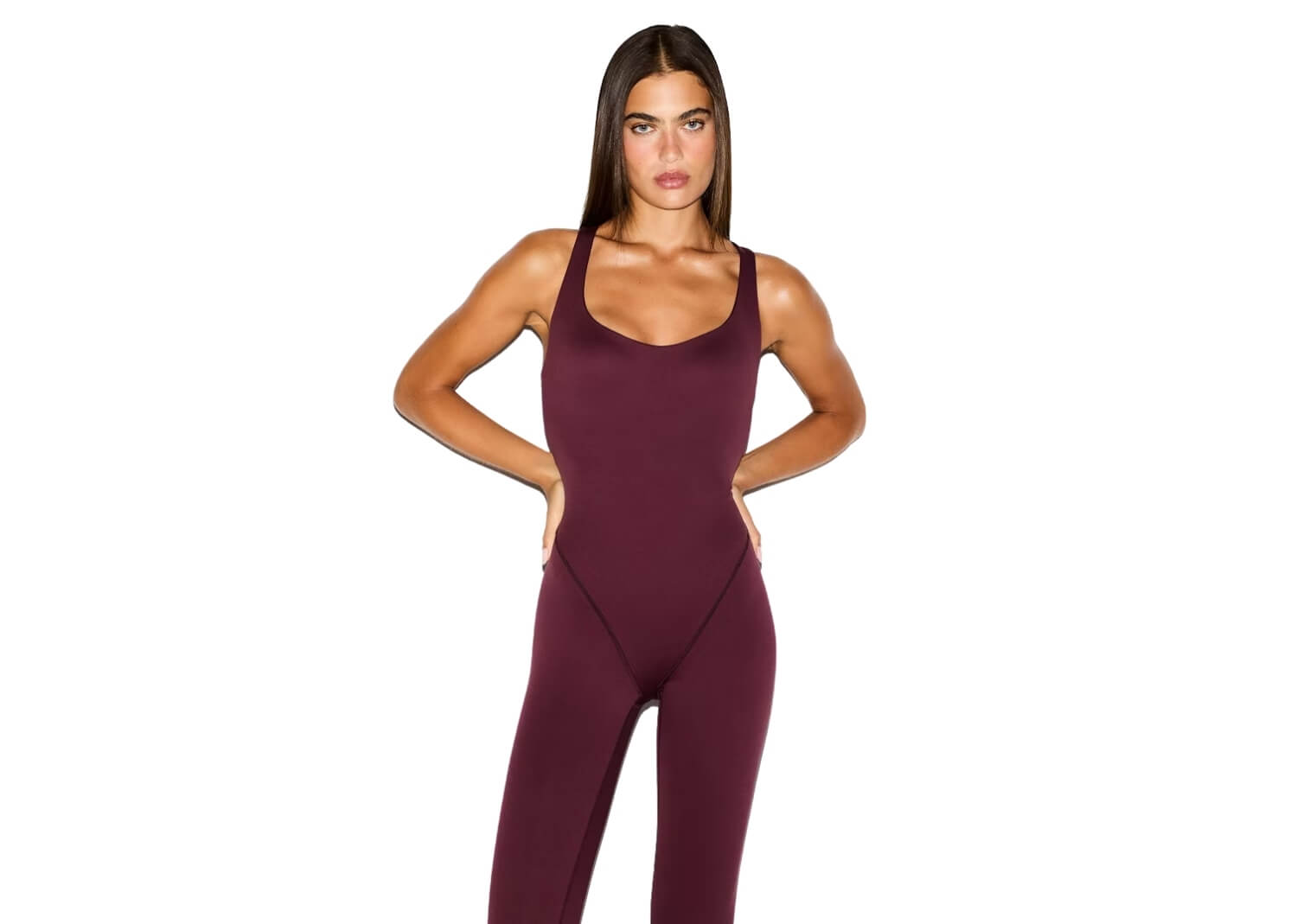 Nike x SKIMS Women’s Matte Racer Long Onesie Currant 3