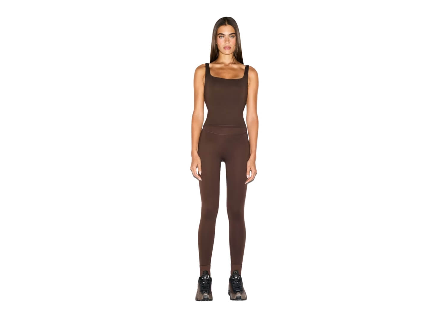 Nike x SKIMS Women’s Matte Square Neck Tank Dark Sepia 2