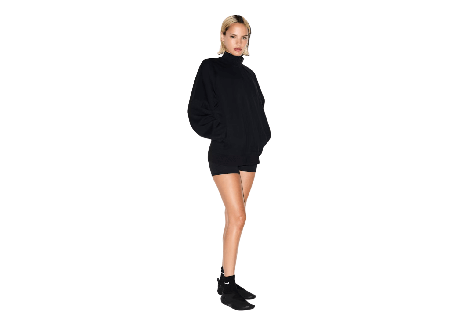 Nike x SKIMS Women’s Matte Tricot Oversized Track Jacket Obsidian 3