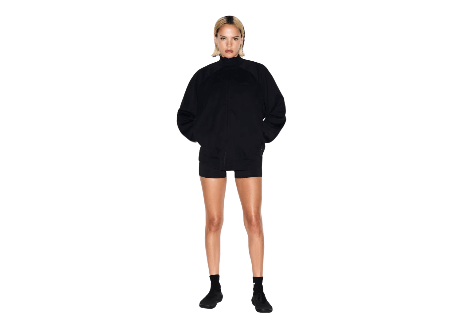 Nike x SKIMS Women’s Matte Tricot Oversized Track Jacket Obsidian 2