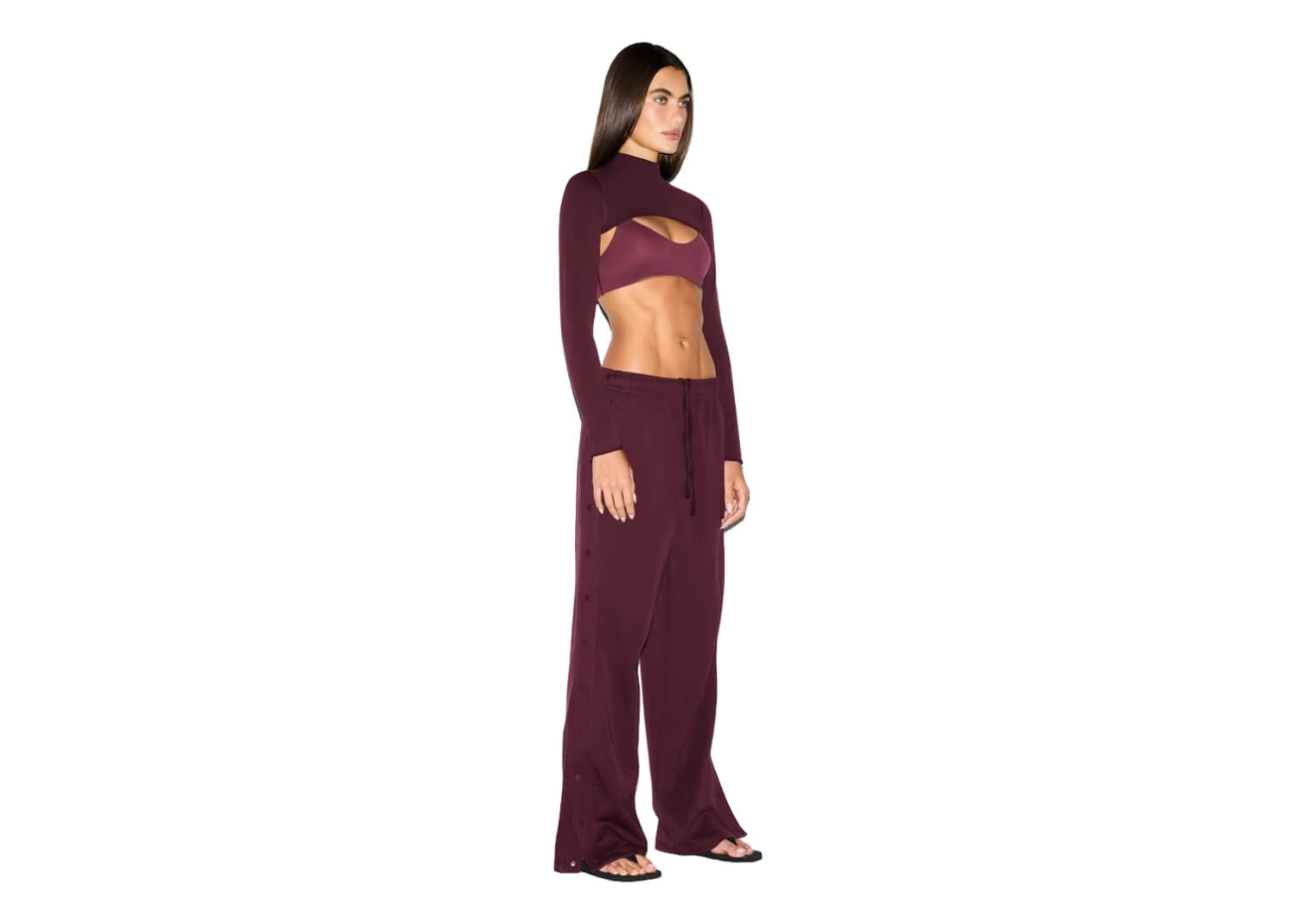 Nike x SKIMS Women’s Matte Tricot Side Snaps Pant Currant 3