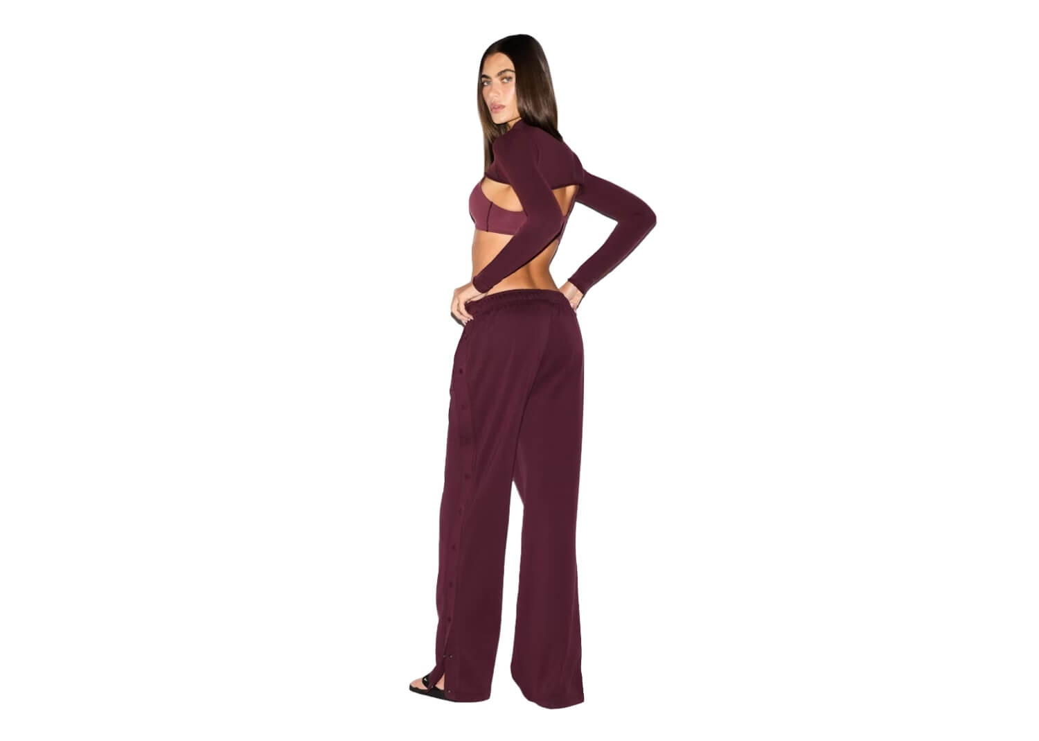 Nike x SKIMS Women’s Matte Tricot Side Snaps Pant Currant 4