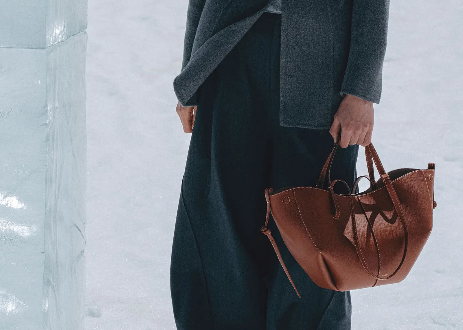 Polène Cyme Mini Edition Textured Cognac 5
