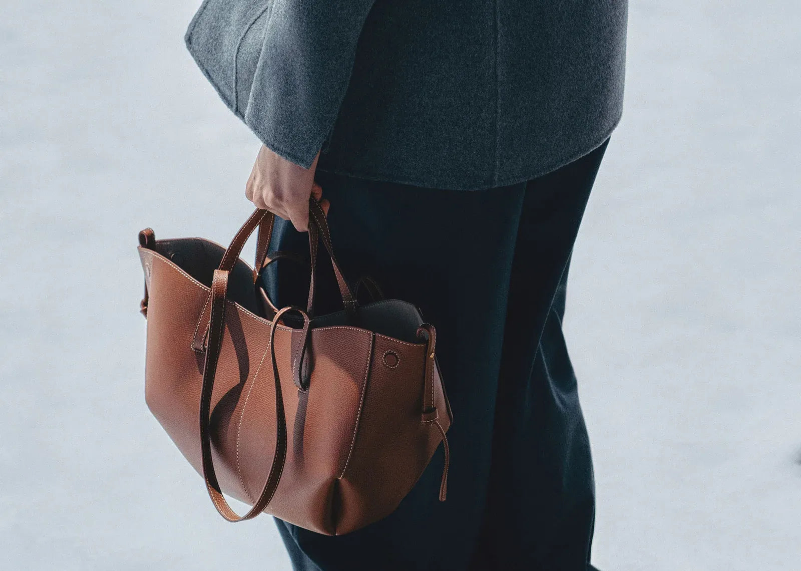 Polène Cyme Mini Edition Textured Cognac 4