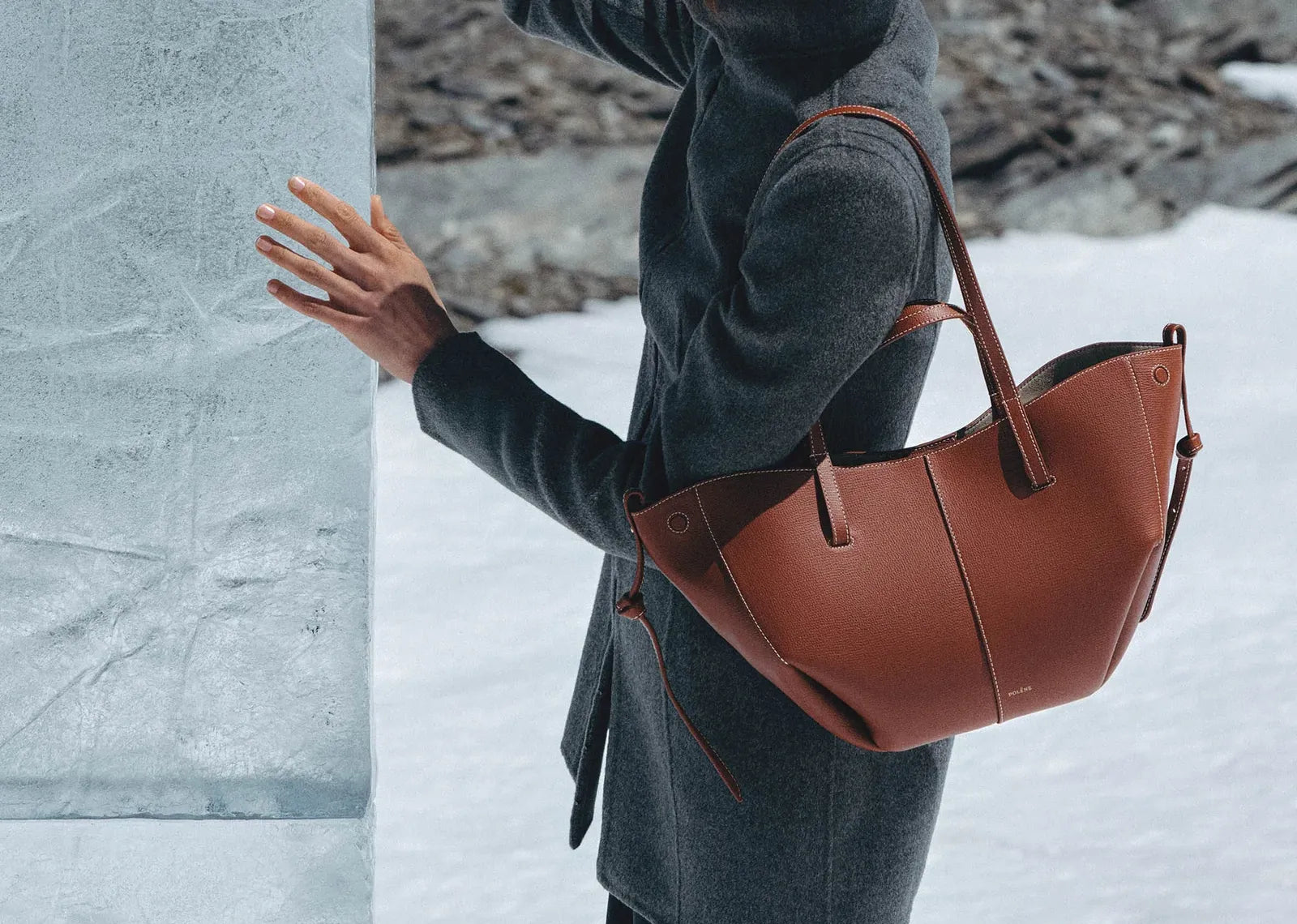 Polène Cyme Mini Edition Textured Cognac 3