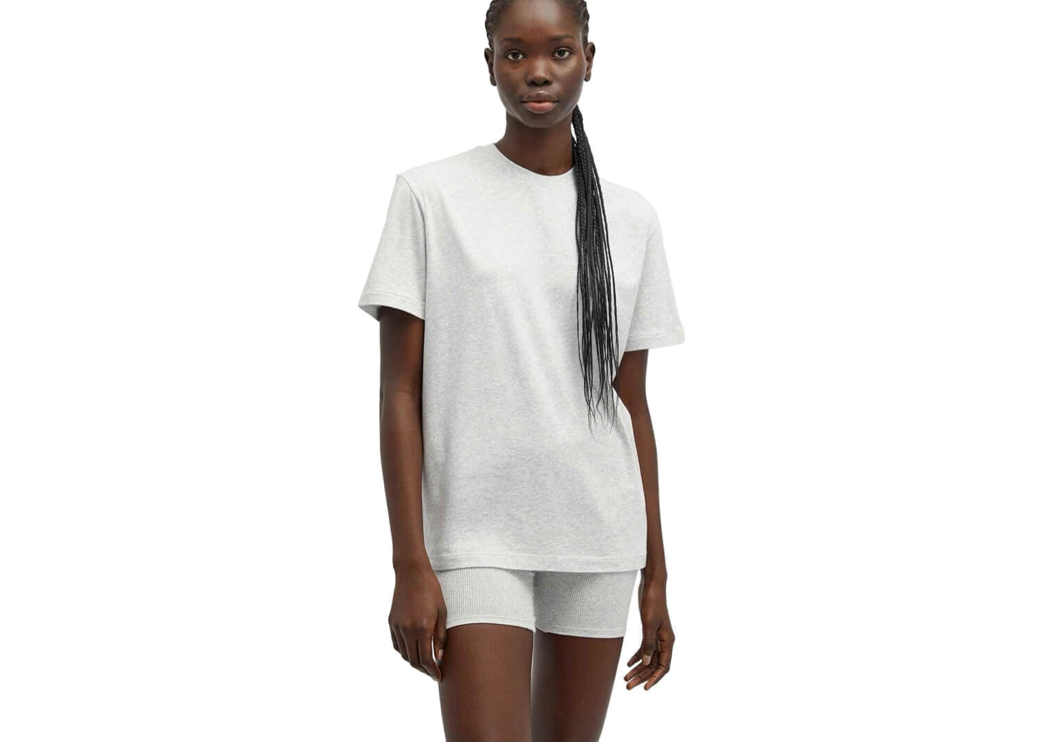SKIMS Boyfriend T Shirt Light Heather Grey 3