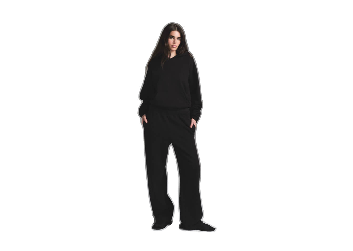 SKIMS Cotton Fleece Classic Hoodie Onyx 3