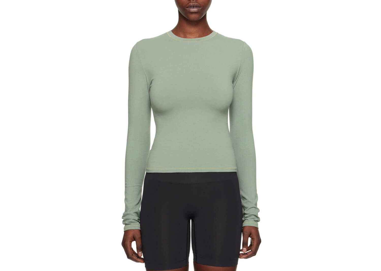 SKIMS Cotton Jersey Long Sleeve T Shirt Mineral 3